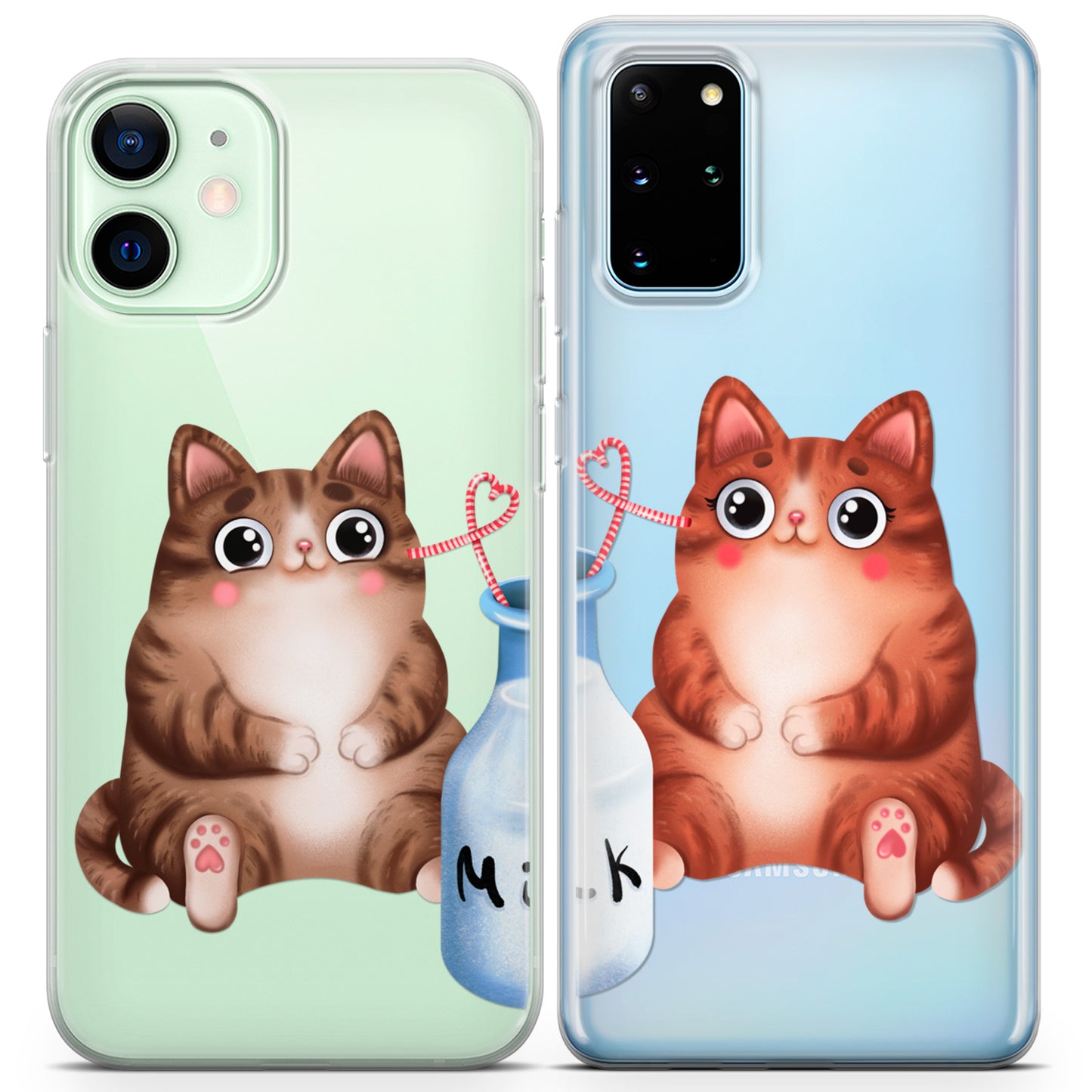 Cavka iPhone Couple Cases Cats Milk