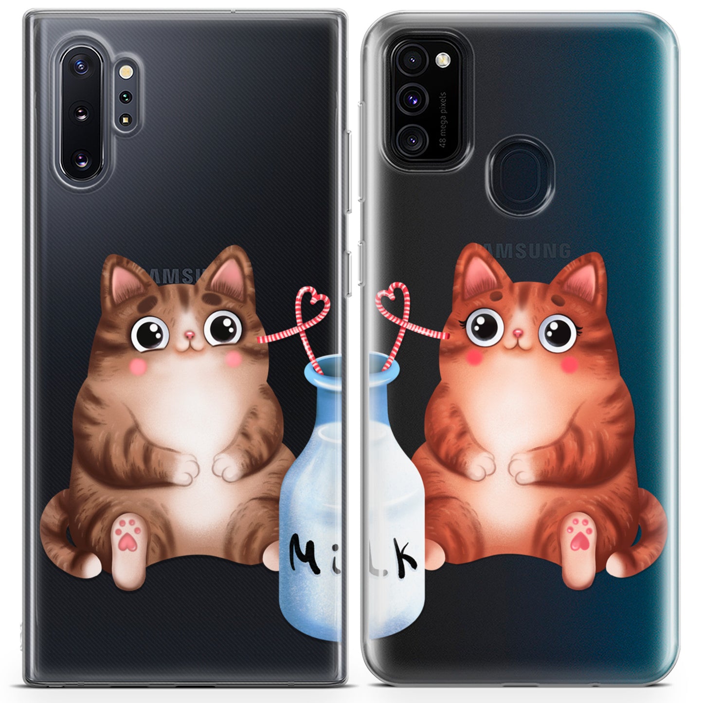 Cavka iPhone Couple Cases Cats Milk