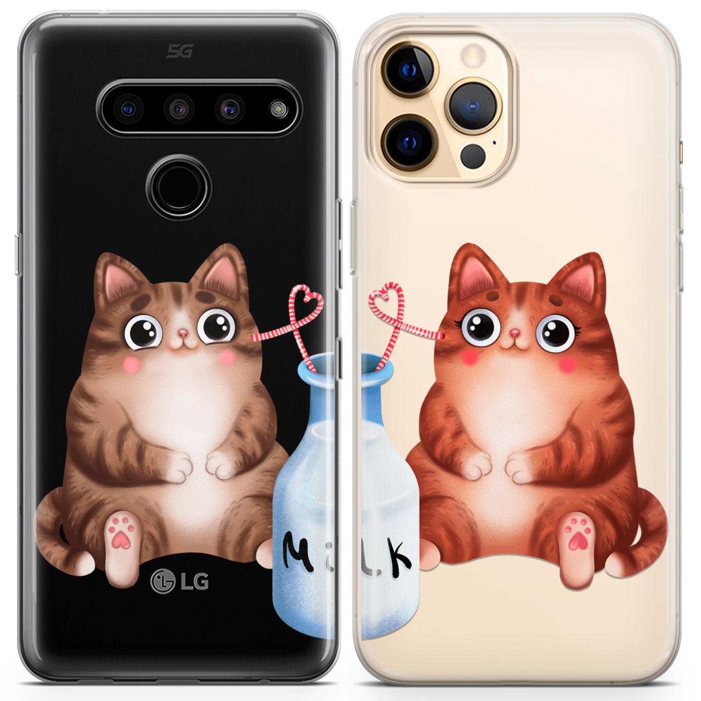 Cavka iPhone Couple Cases Cats Milk