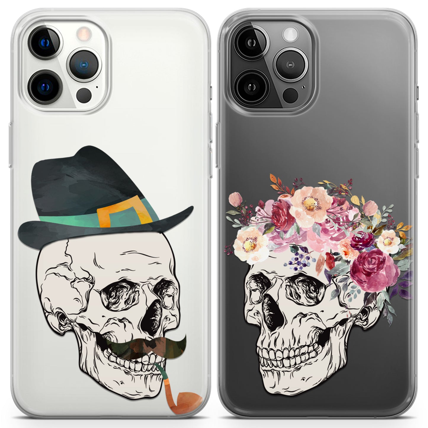 Cavka iPhone Couple Cases Vintage Skeletons