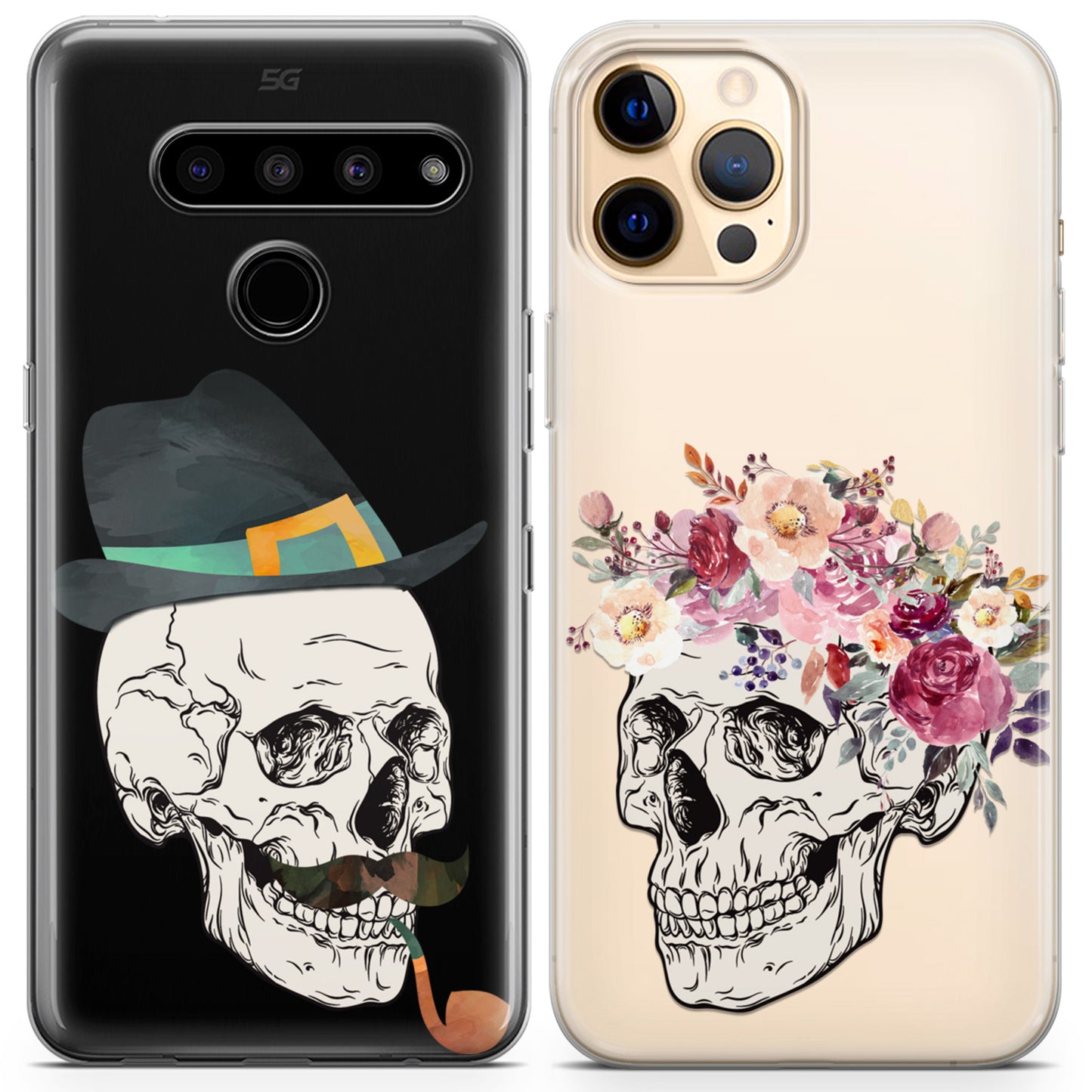 Cavka iPhone Couple Cases Vintage Skeletons