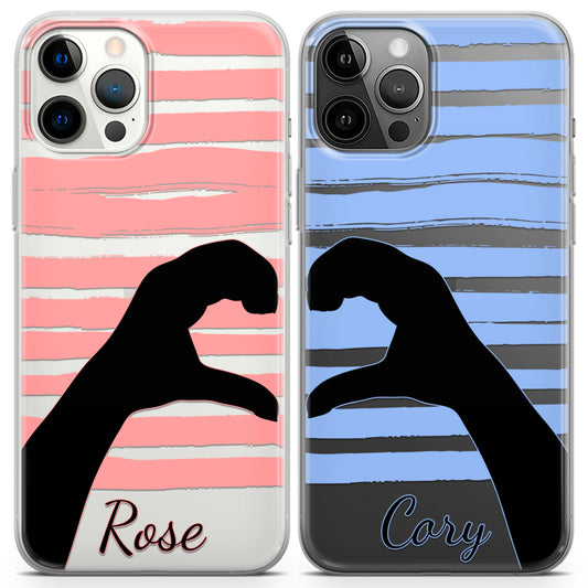 Cavka iPhone Couple Cases Heart Sign Hands