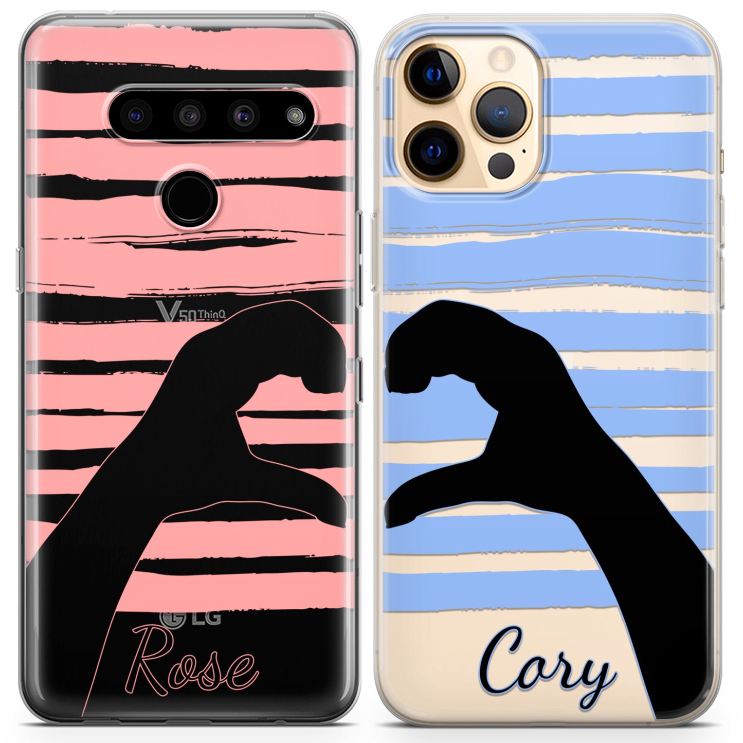 Cavka iPhone Couple Cases Heart Sign Hands