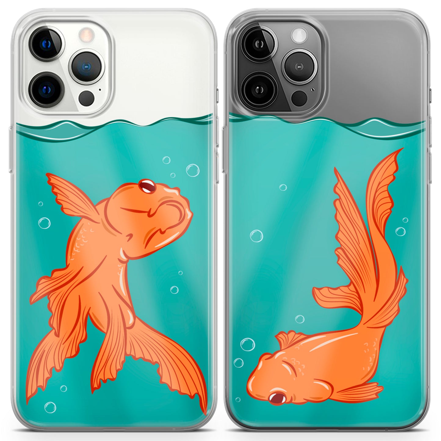 Cavka iPhone Couple Cases Golden Fishes