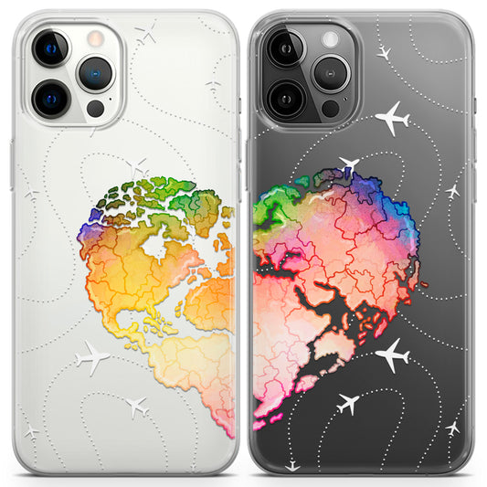 Cavka iPhone Couple Cases Rainbow Heart