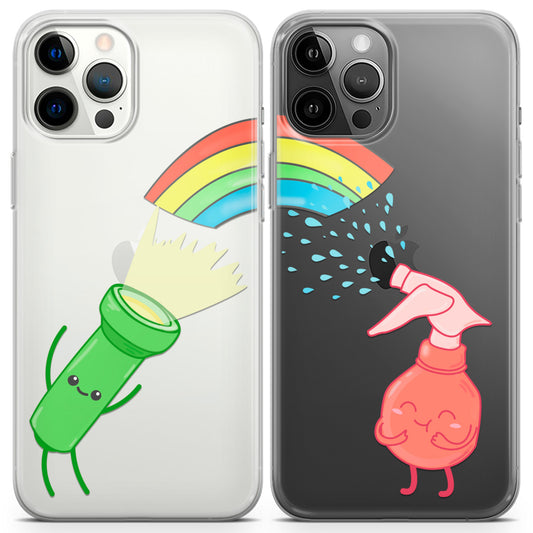 Cavka iPhone Couple Cases Cute Rainbow