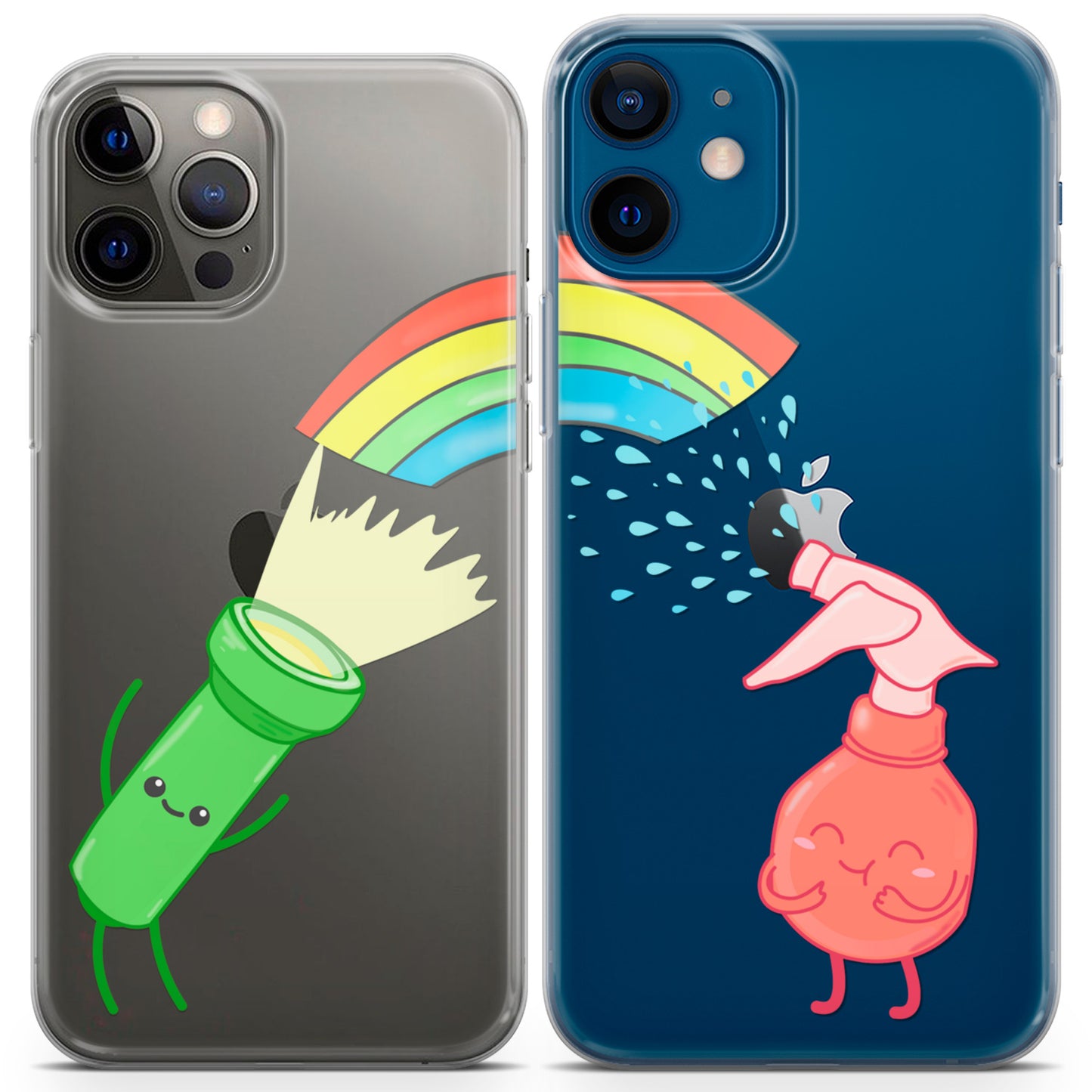 Cavka iPhone Couple Cases Cute Rainbow