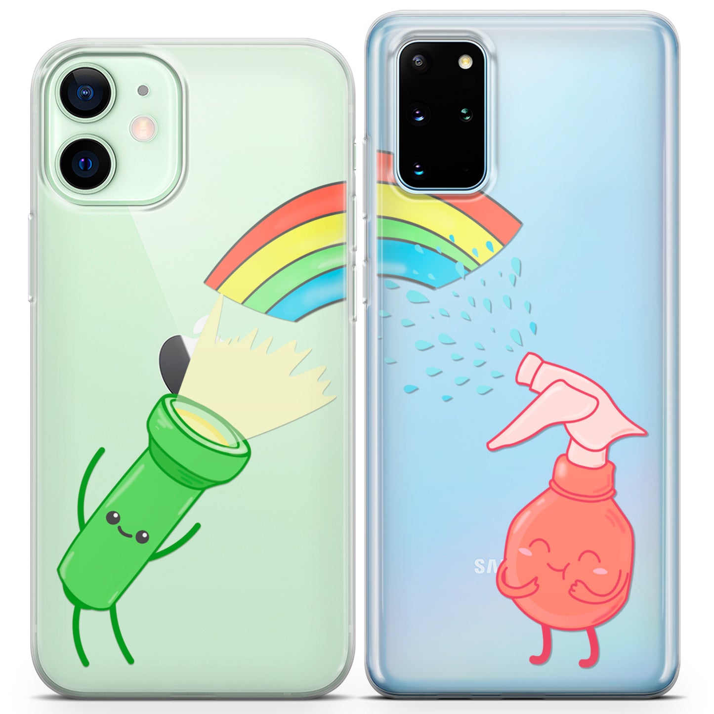 Cavka iPhone Couple Cases Cute Rainbow