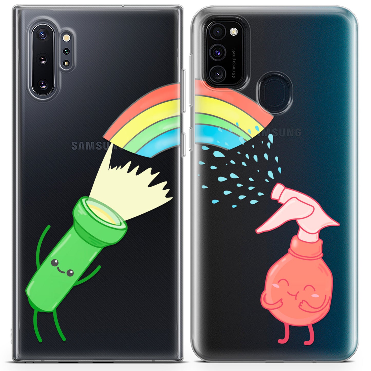 Cavka iPhone Couple Cases Cute Rainbow