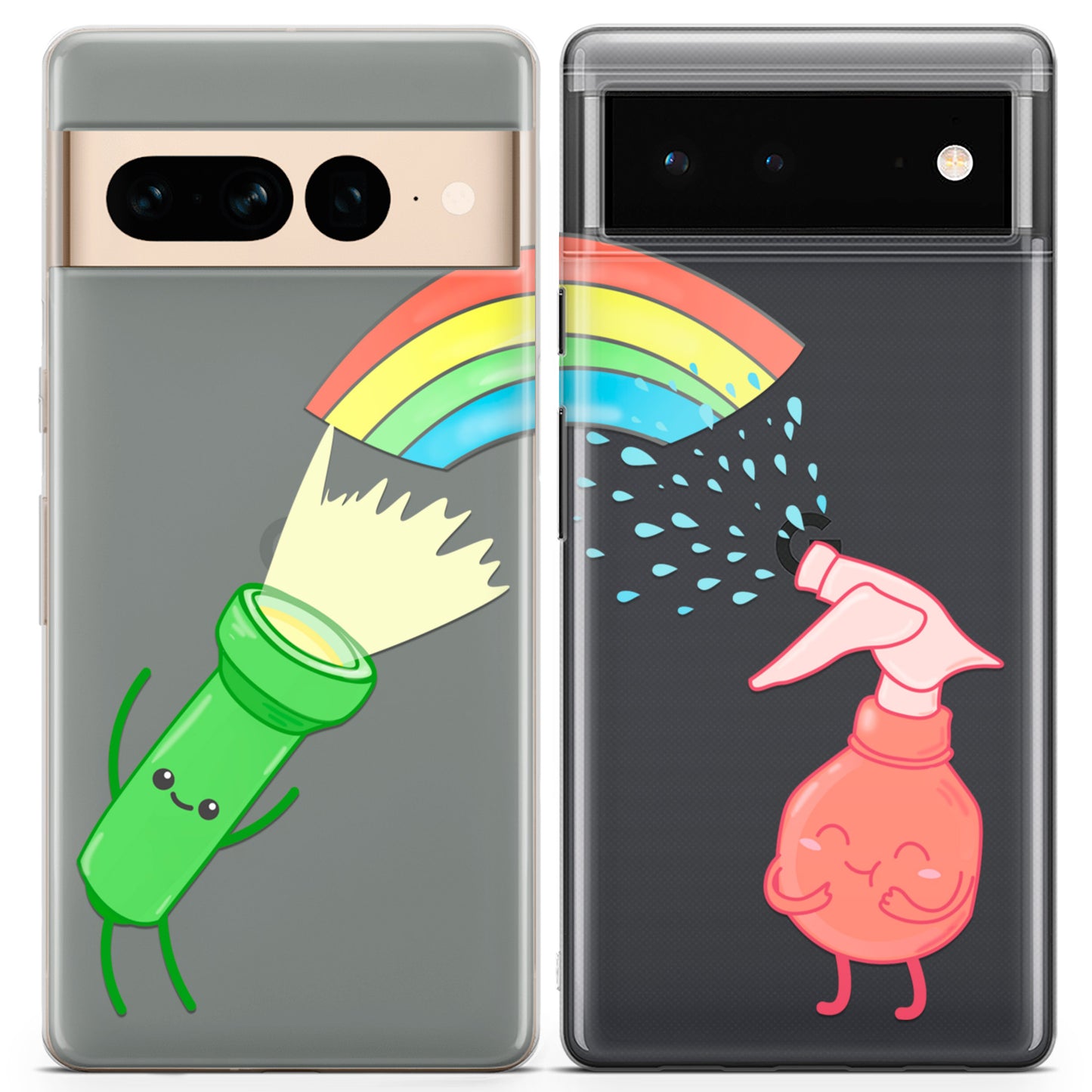 Cavka iPhone Couple Cases Cute Rainbow