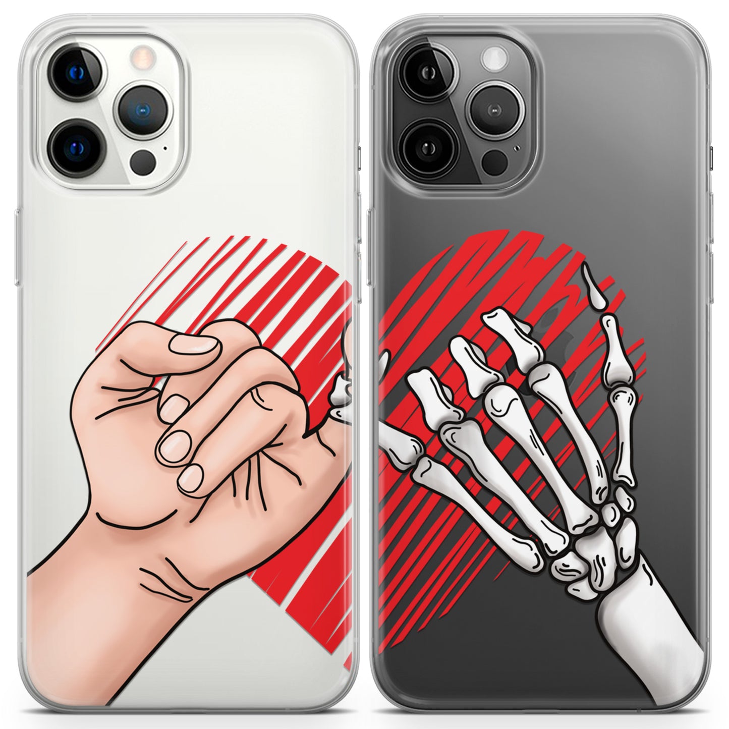 Cavka iPhone Couple Cases Pinky Promise Skeleton