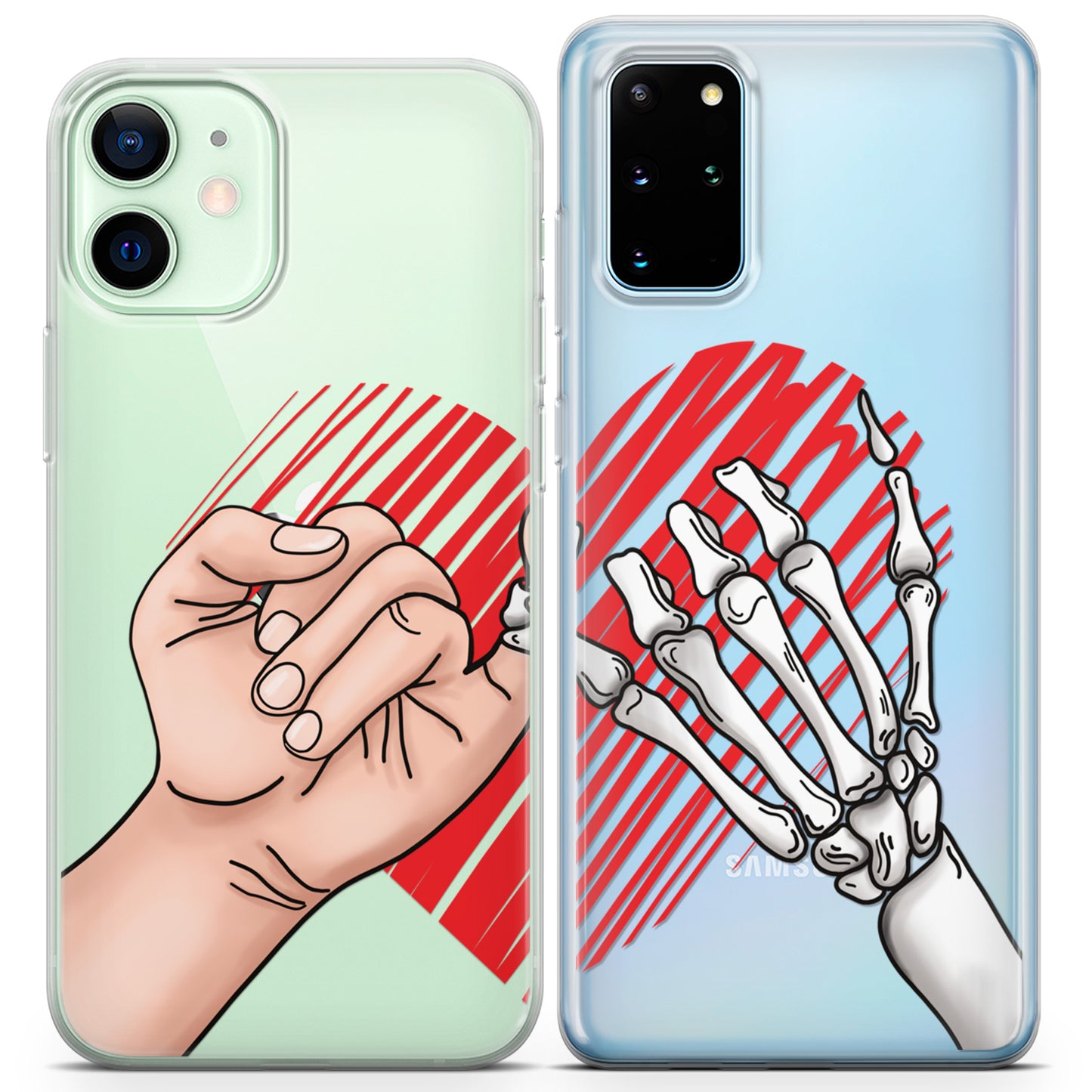 Cavka iPhone Couple Cases Pinky Promise Skeleton