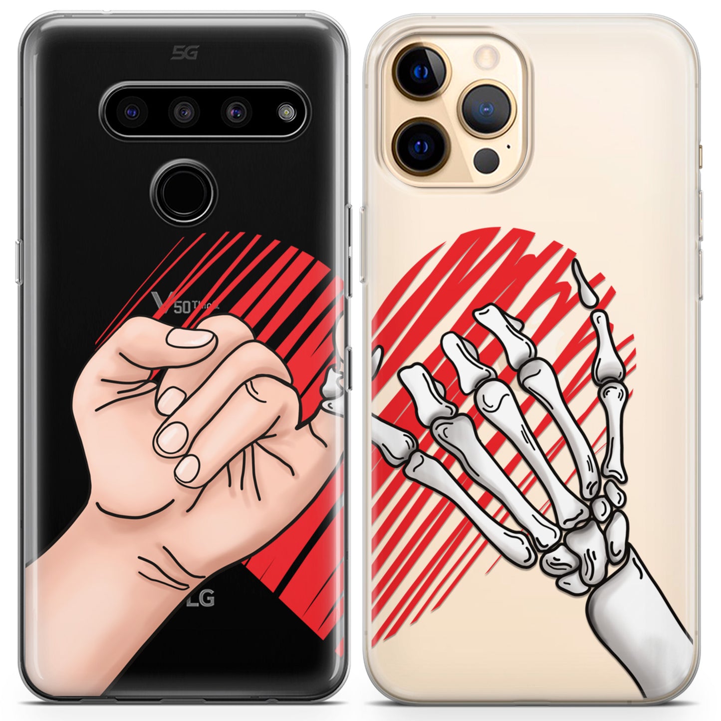 Cavka iPhone Couple Cases Pinky Promise Skeleton