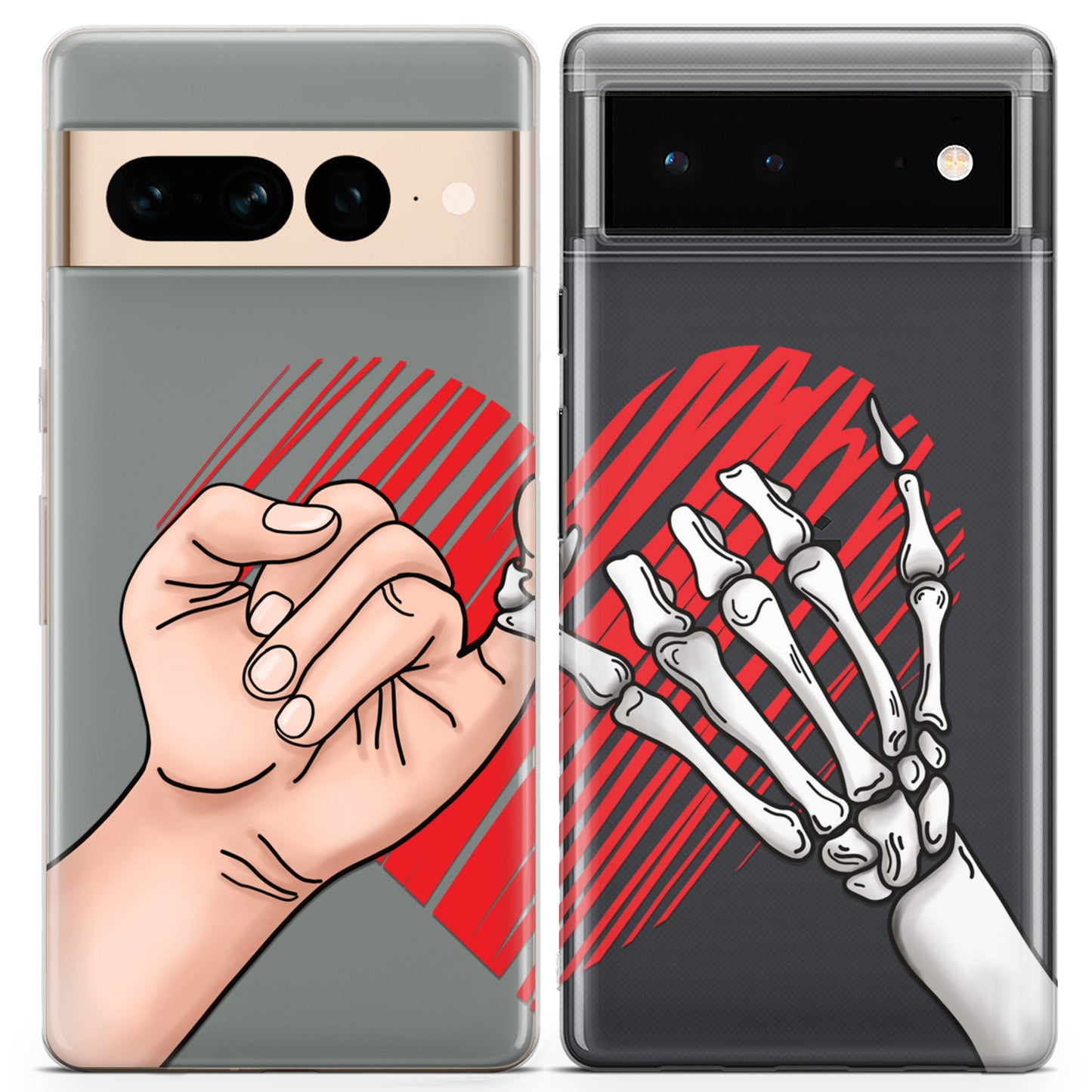 Cavka iPhone Couple Cases Pinky Promise Skeleton