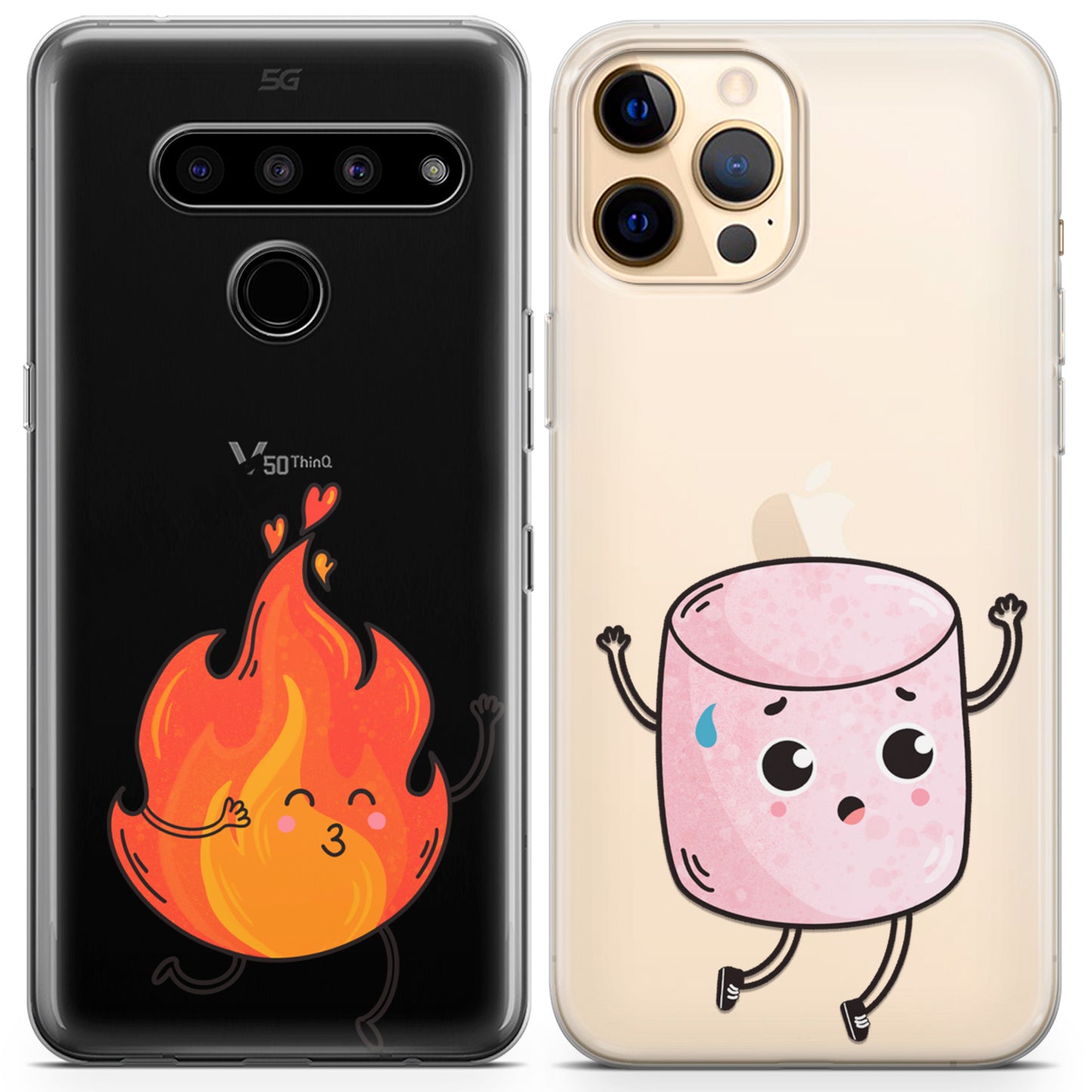 Cavka iPhone Couple Cases Funny Marshmallow