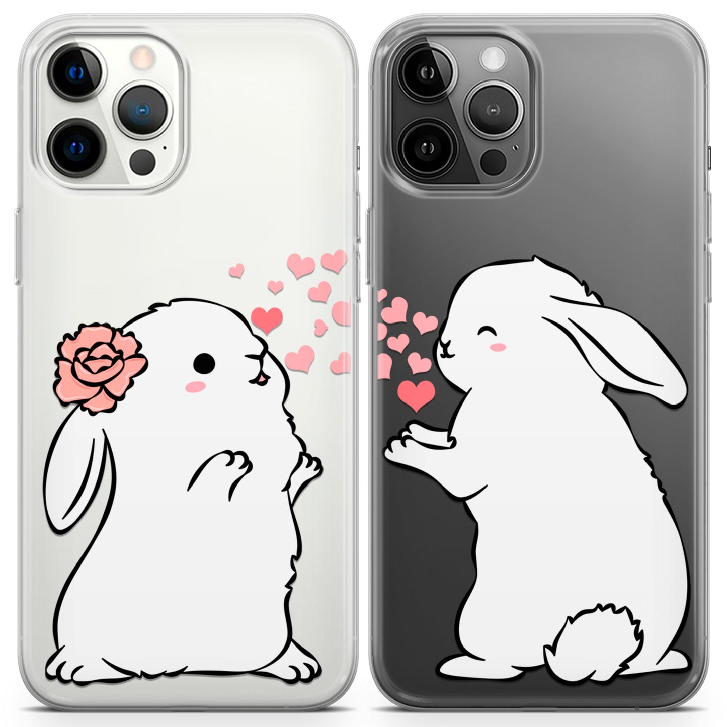 Cavka iPhone Couple Cases White Bunnies