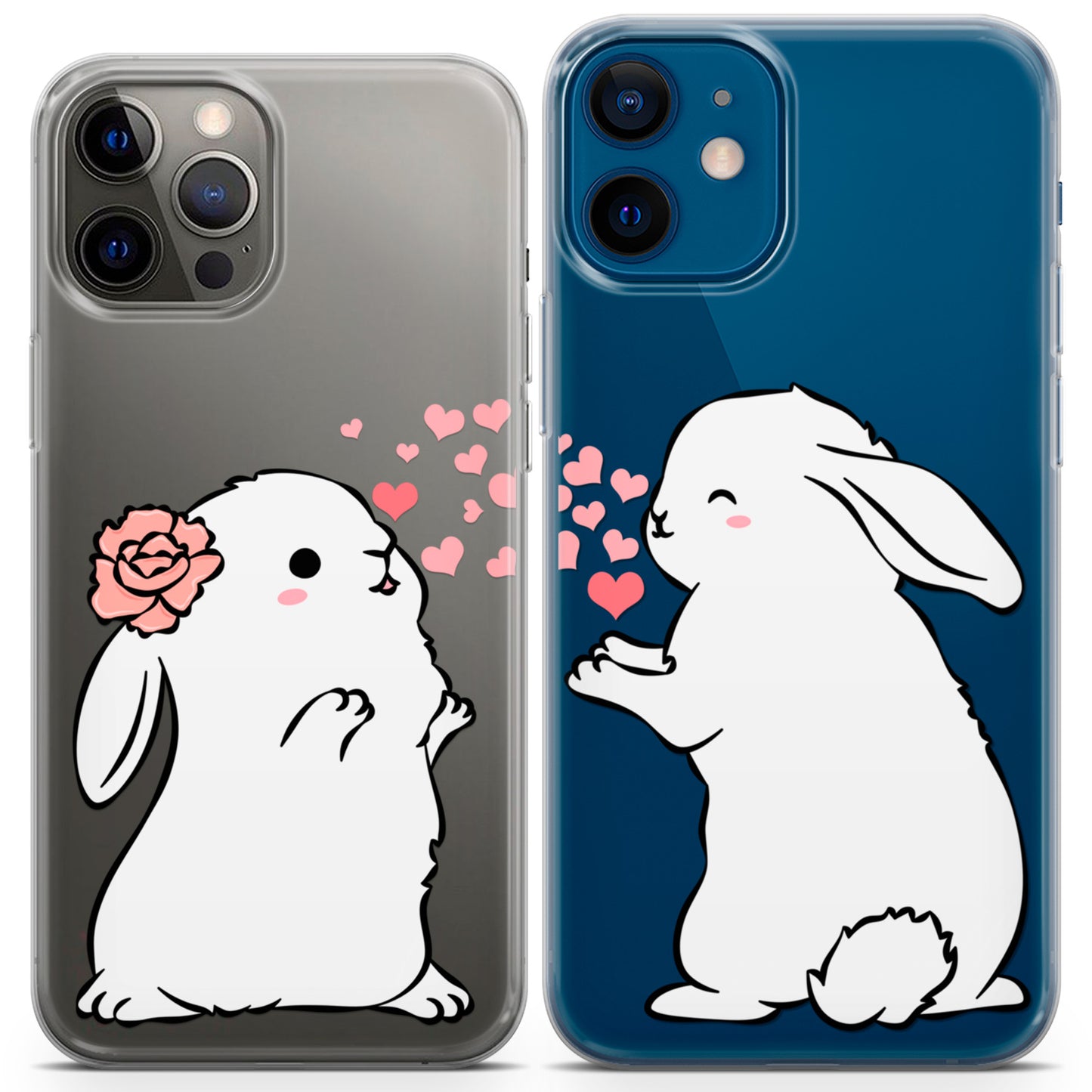 Cavka iPhone Couple Cases White Bunnies