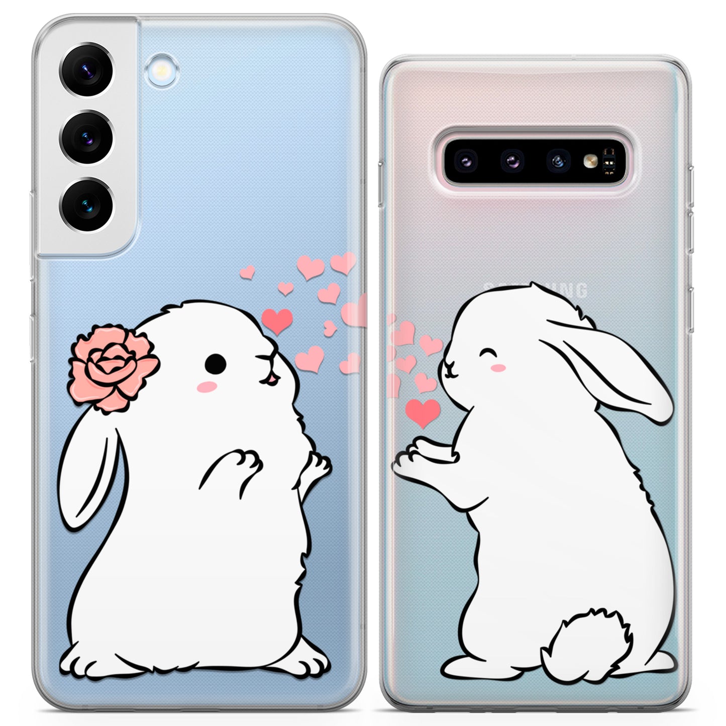 Cavka iPhone Couple Cases White Bunnies