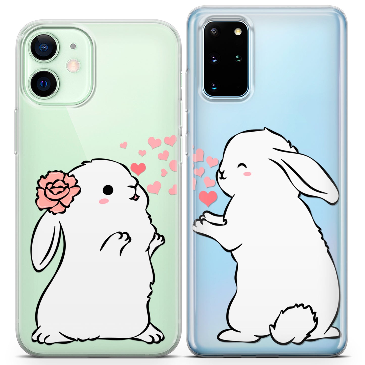 Cavka iPhone Couple Cases White Bunnies