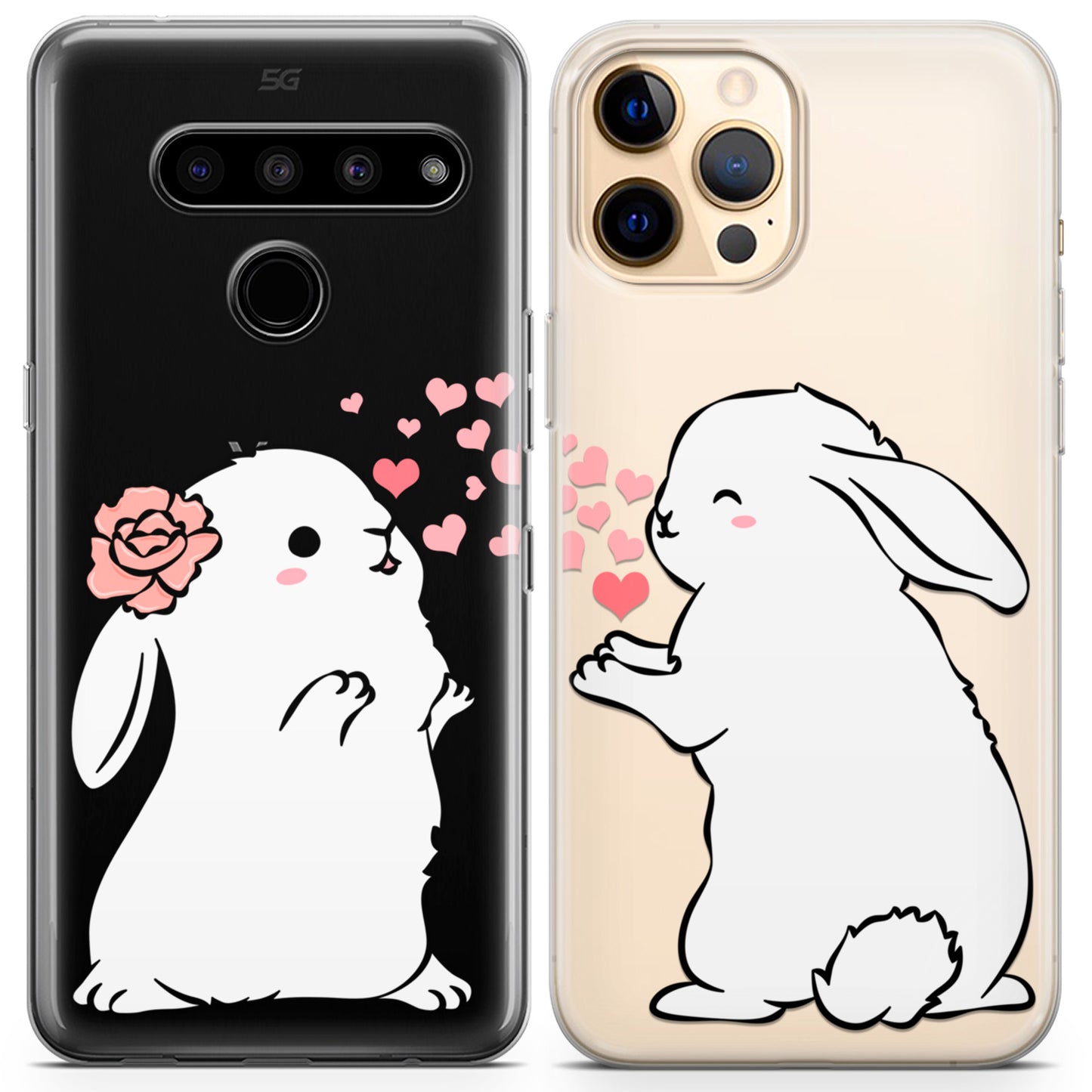 Cavka iPhone Couple Cases White Bunnies