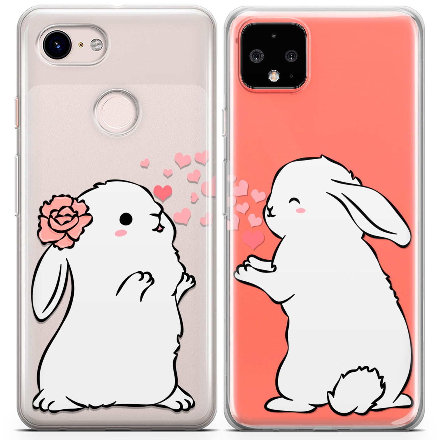 Cavka iPhone Couple Cases White Bunnies