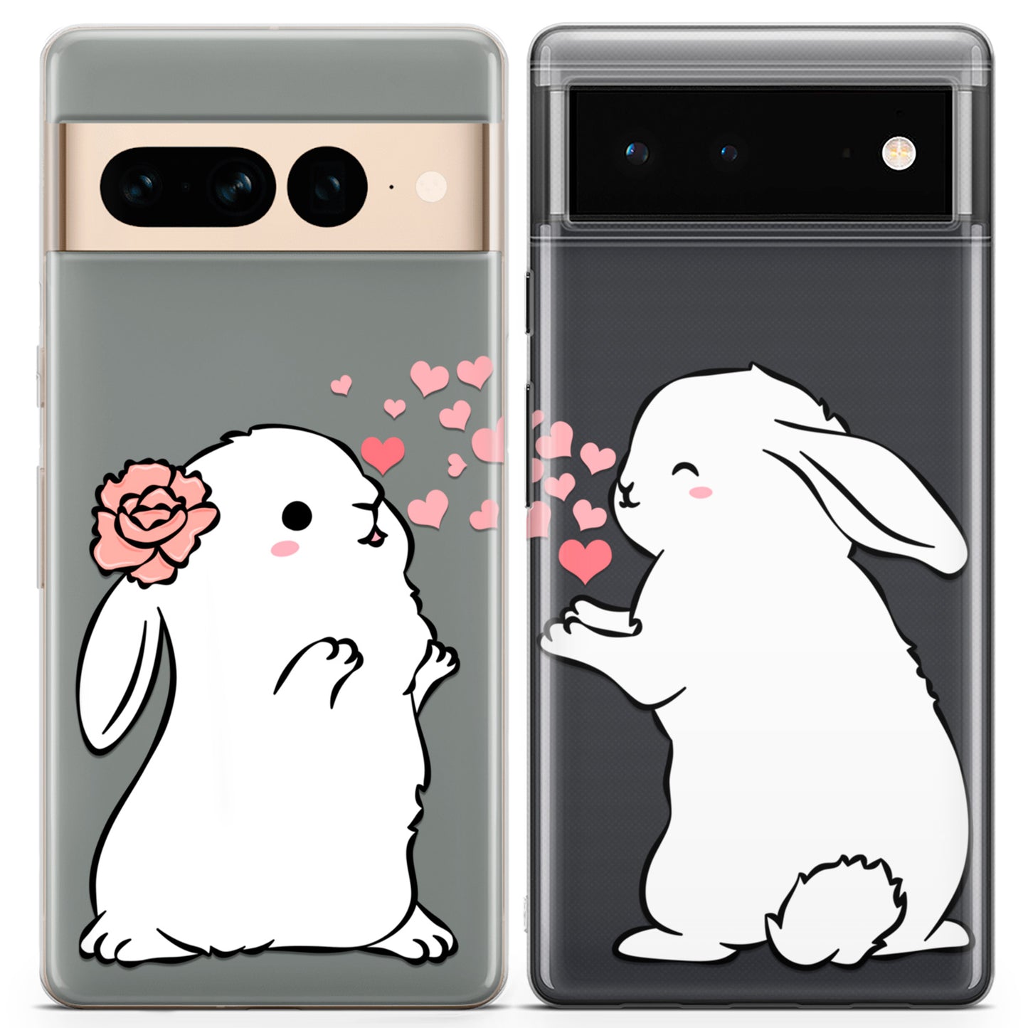 Cavka iPhone Couple Cases White Bunnies