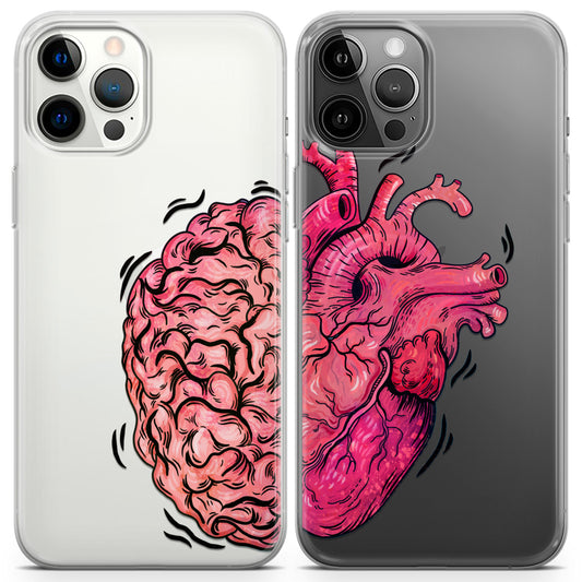 Cavka iPhone Couple Cases Brain and Heart