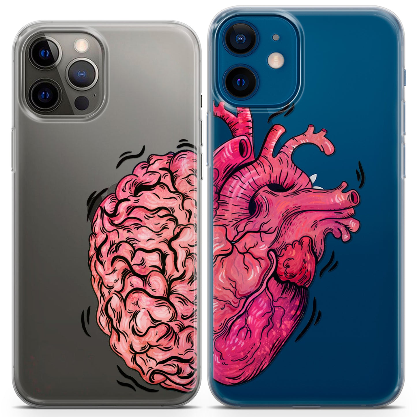 Cavka iPhone Couple Cases Brain and Heart