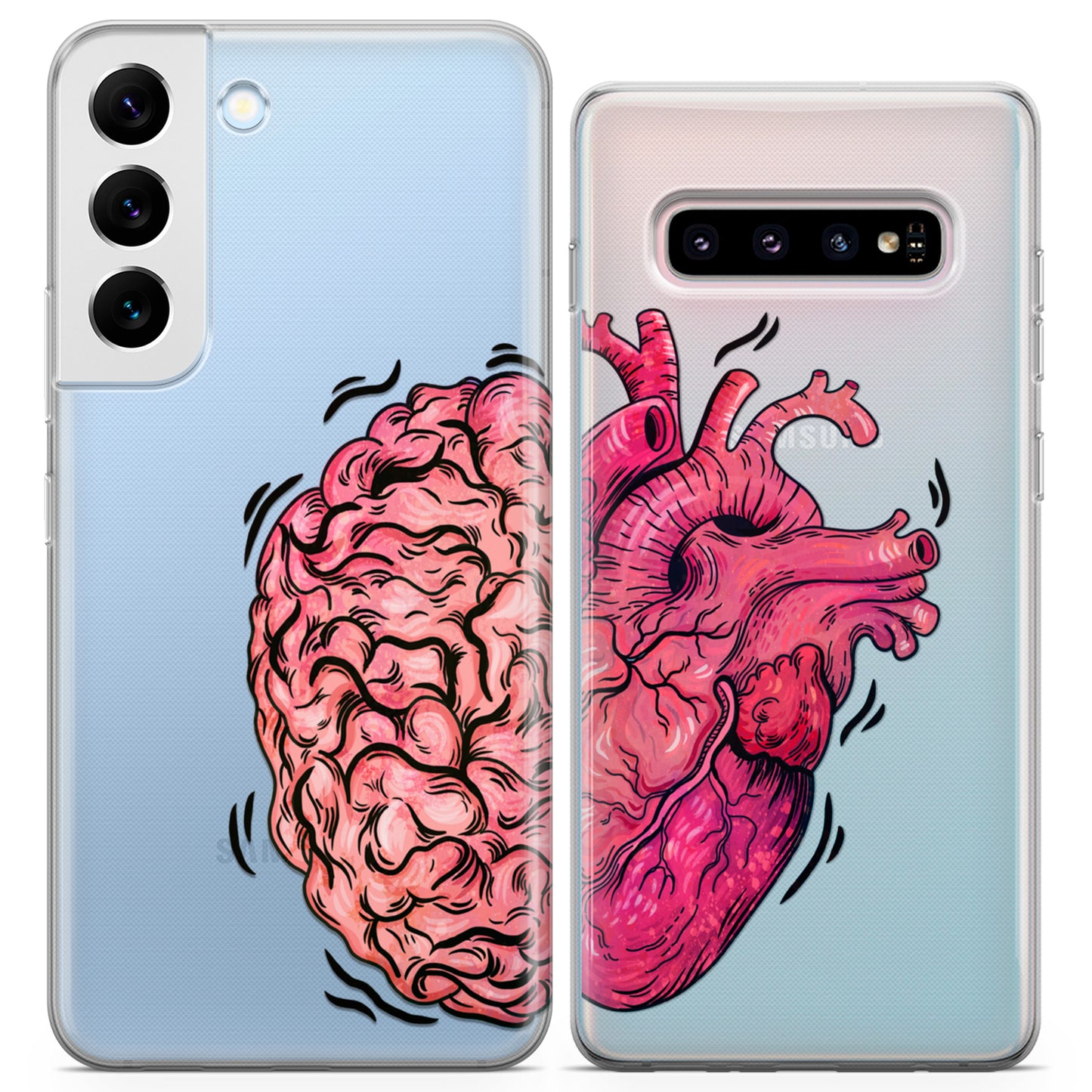 Cavka iPhone Couple Cases Brain and Heart