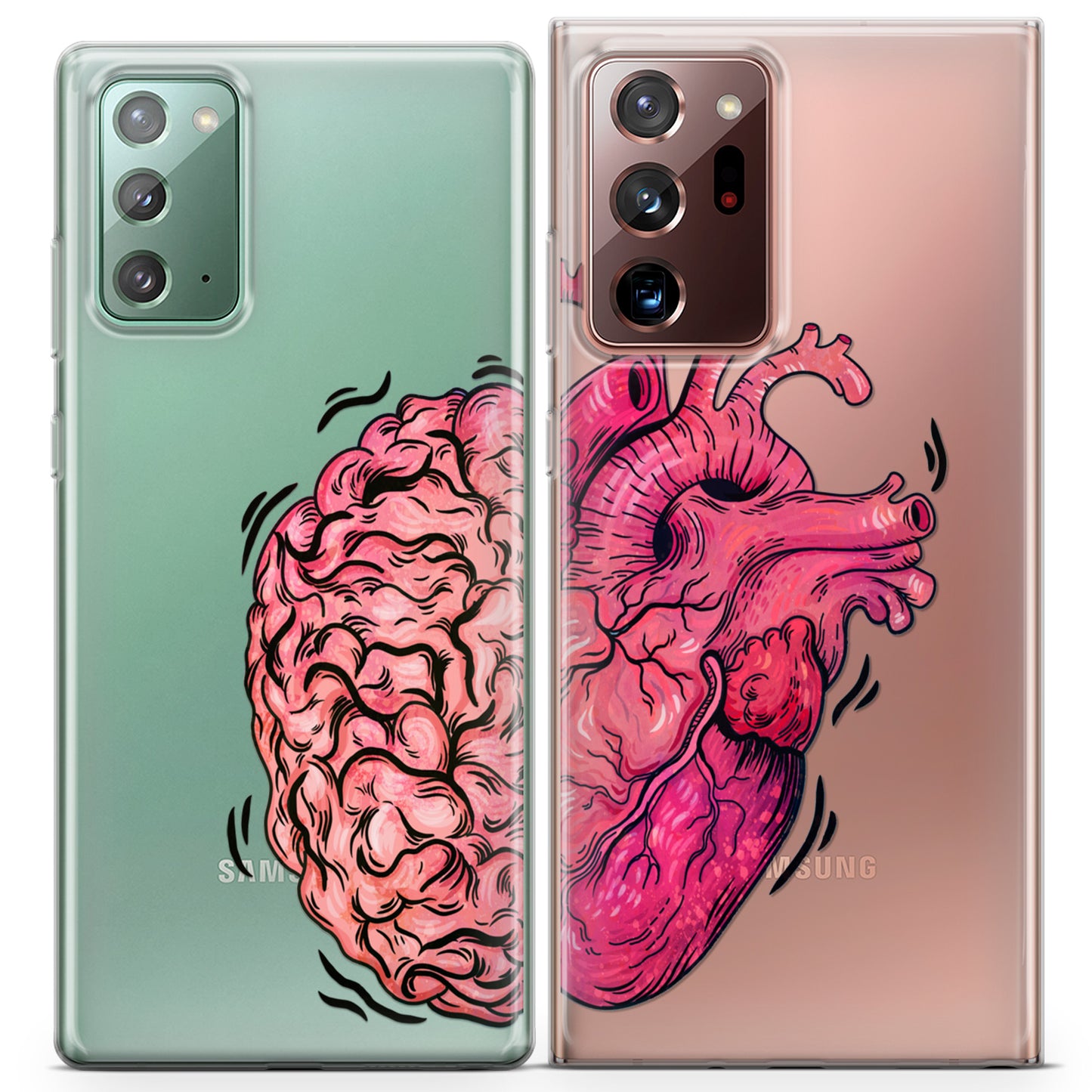 Cavka iPhone Couple Cases Brain and Heart