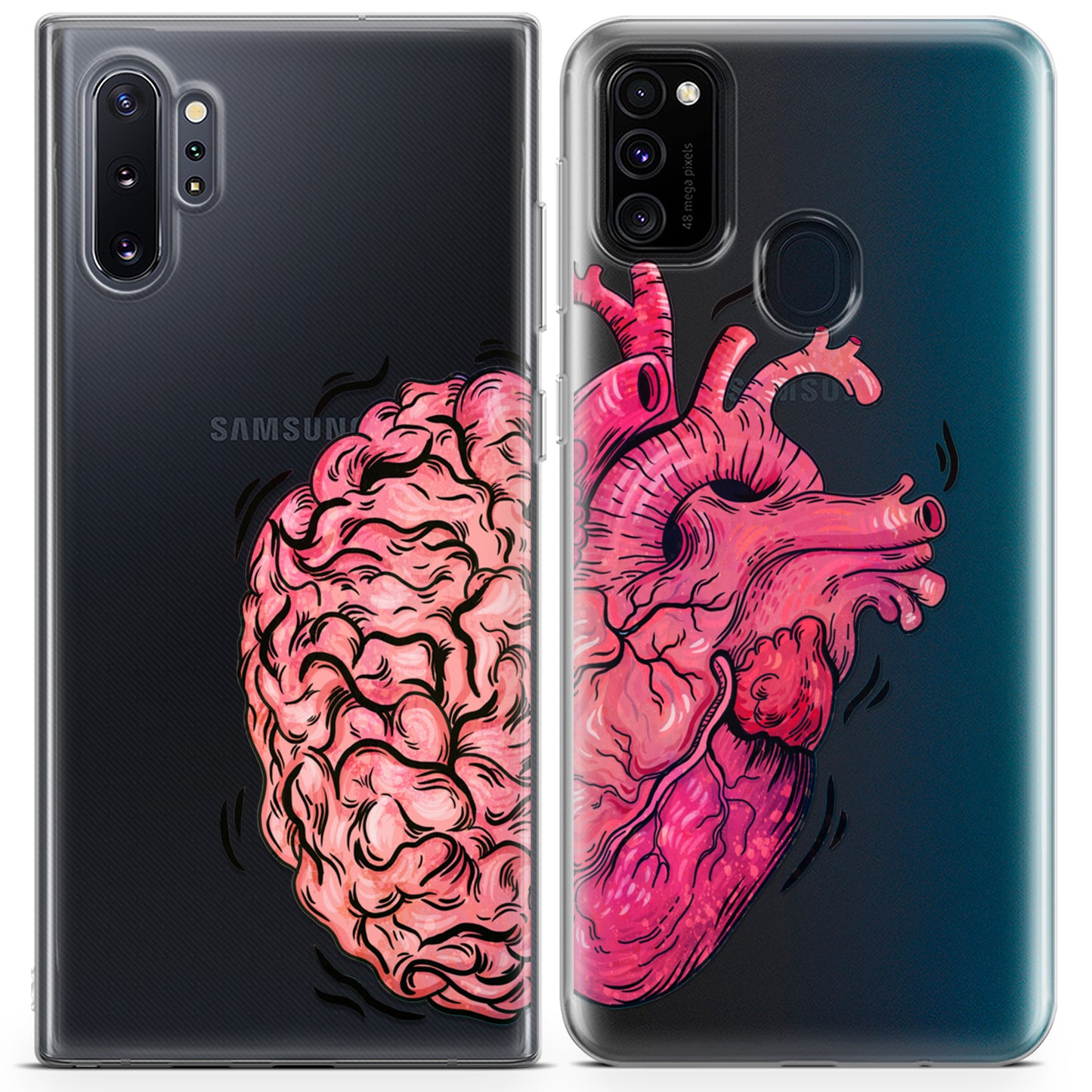 Cavka iPhone Couple Cases Brain and Heart