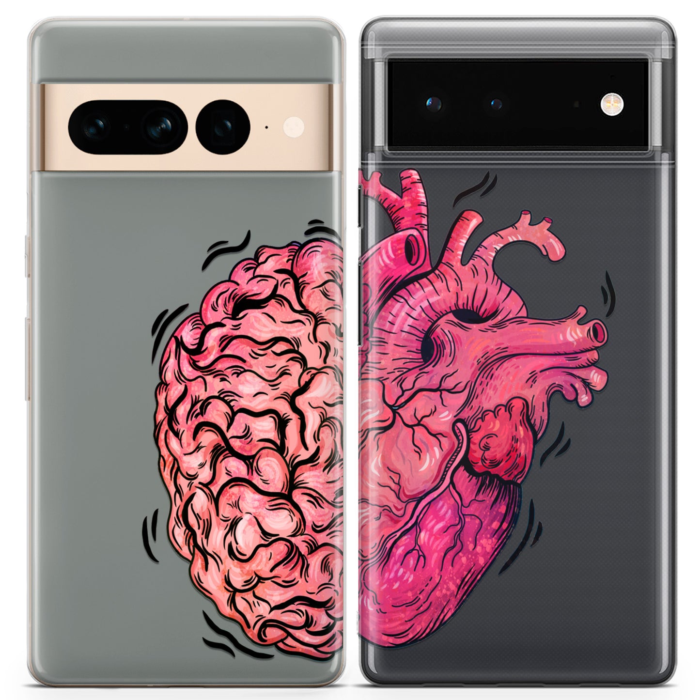 Cavka iPhone Couple Cases Brain and Heart