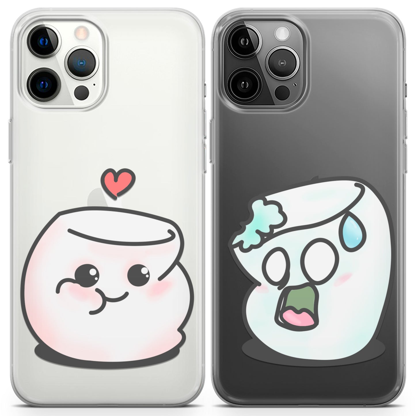 Cavka iPhone Couple Cases Adorable Marshmallow