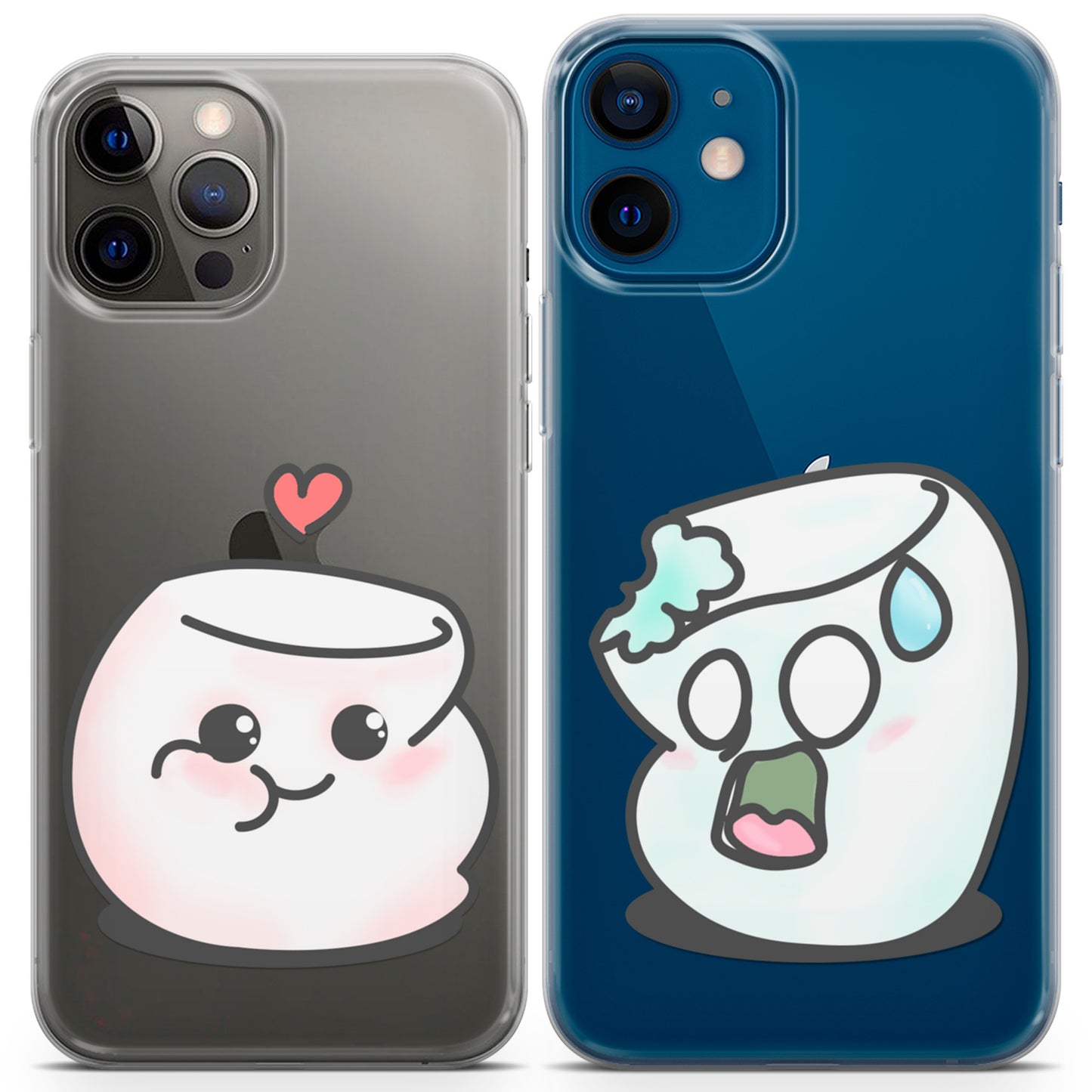 Cavka iPhone Couple Cases Adorable Marshmallow