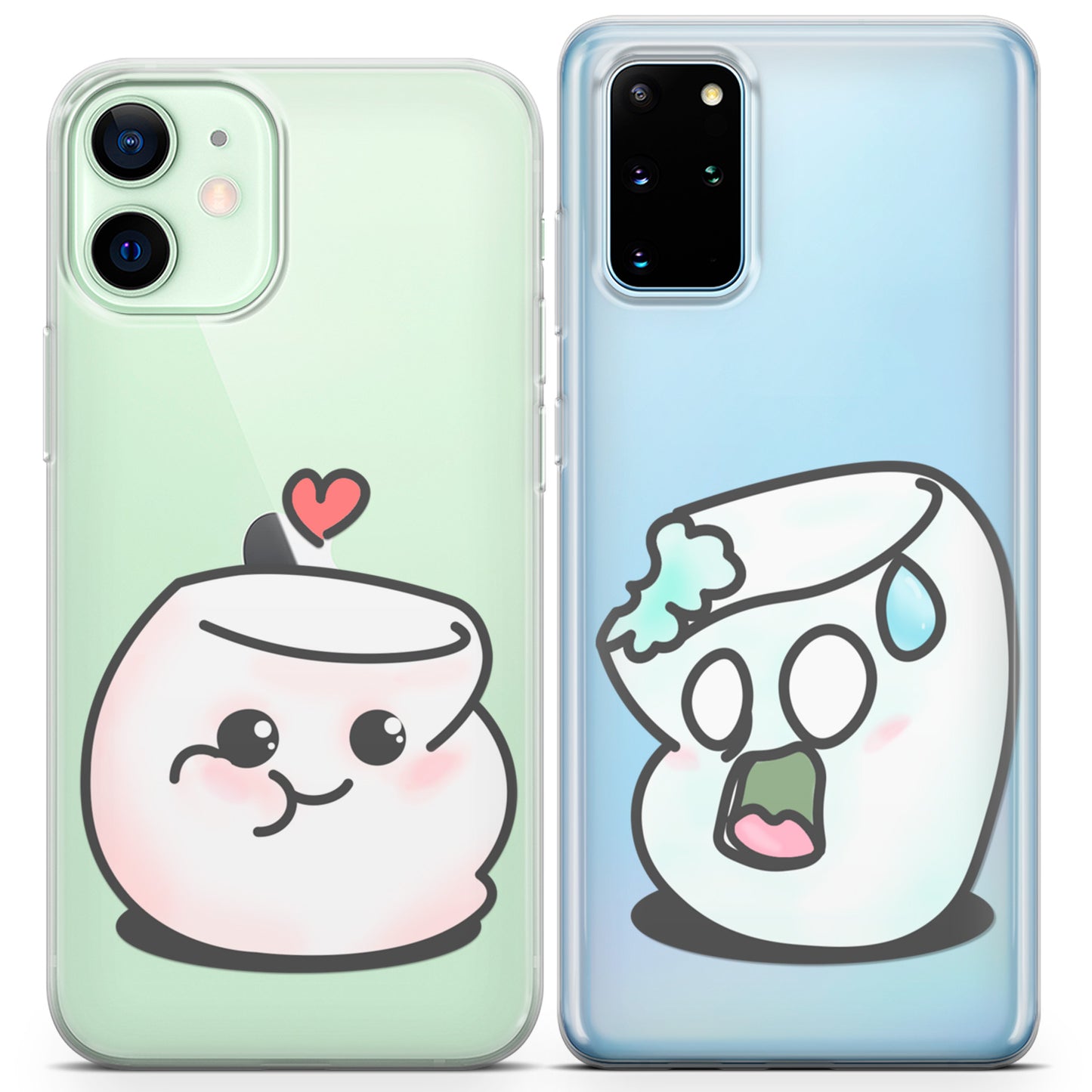 Cavka iPhone Couple Cases Adorable Marshmallow