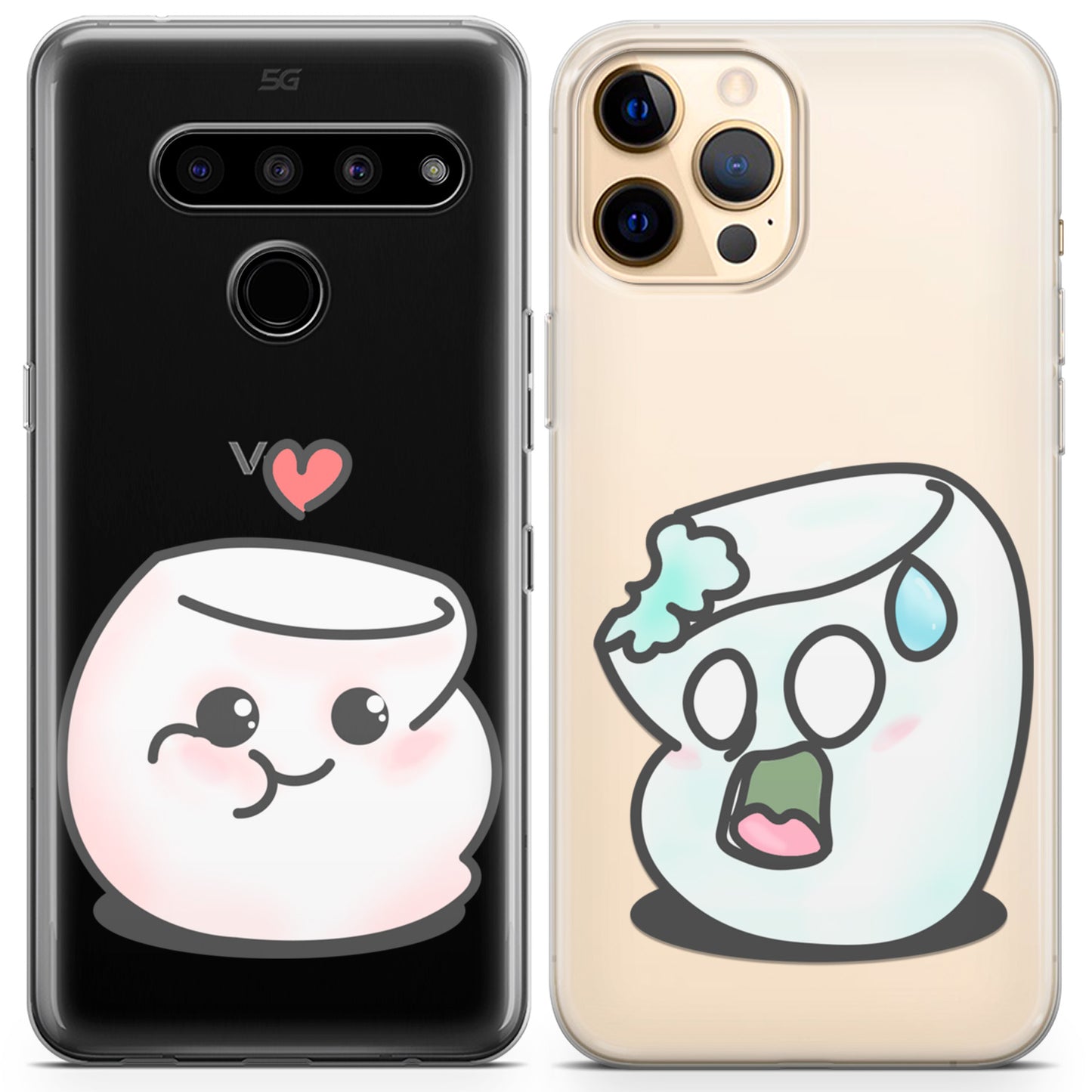 Cavka iPhone Couple Cases Adorable Marshmallow