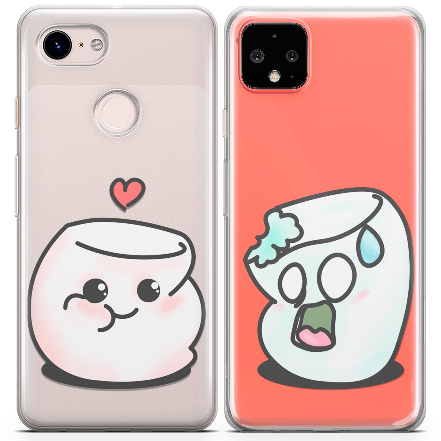 Cavka iPhone Couple Cases Adorable Marshmallow