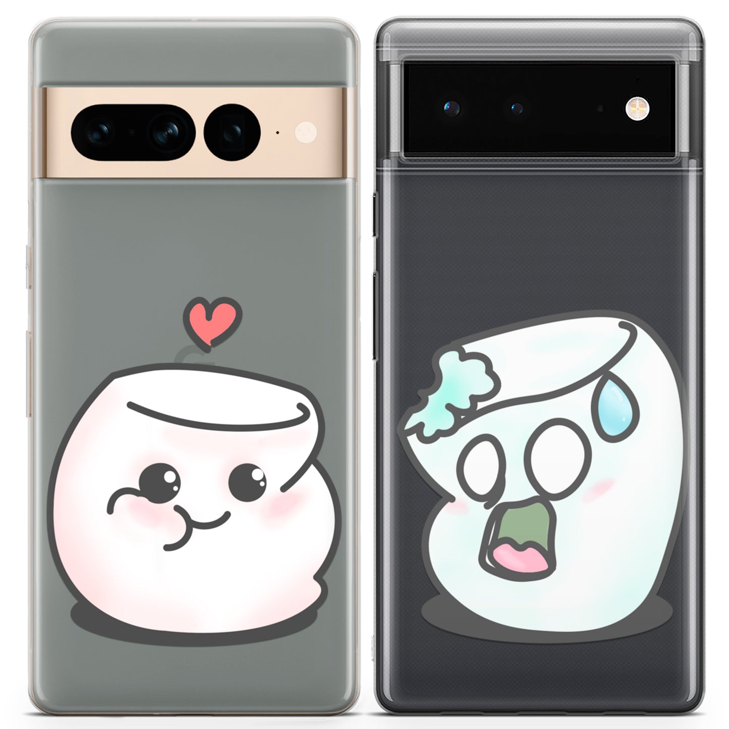 Cavka iPhone Couple Cases Adorable Marshmallow