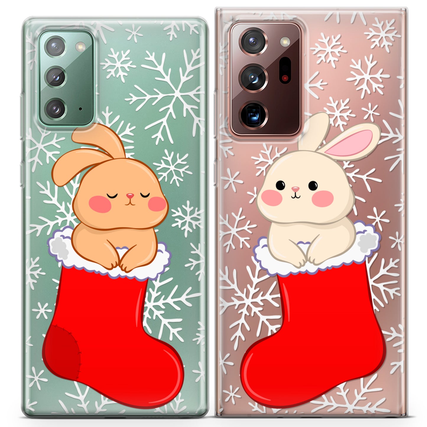 Cavka iPhone Couple Cases Bunnies in Red Socks