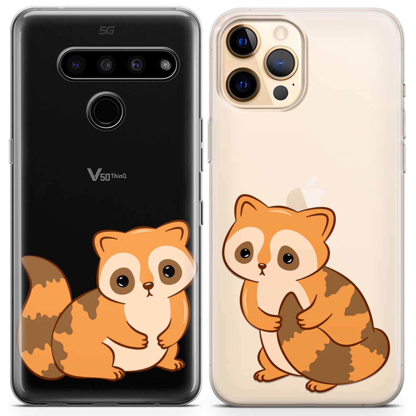 Cavka iPhone Couple Cases Cute Raccoons