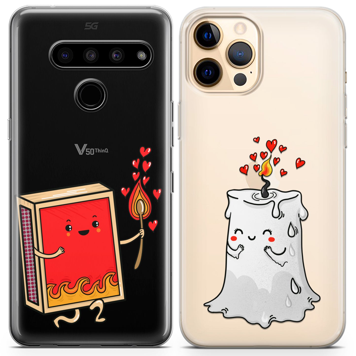 Cavka iPhone Couple Cases Match and Candle