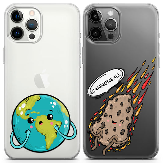 Cavka iPhone Couple Cases Earth and Meteorite