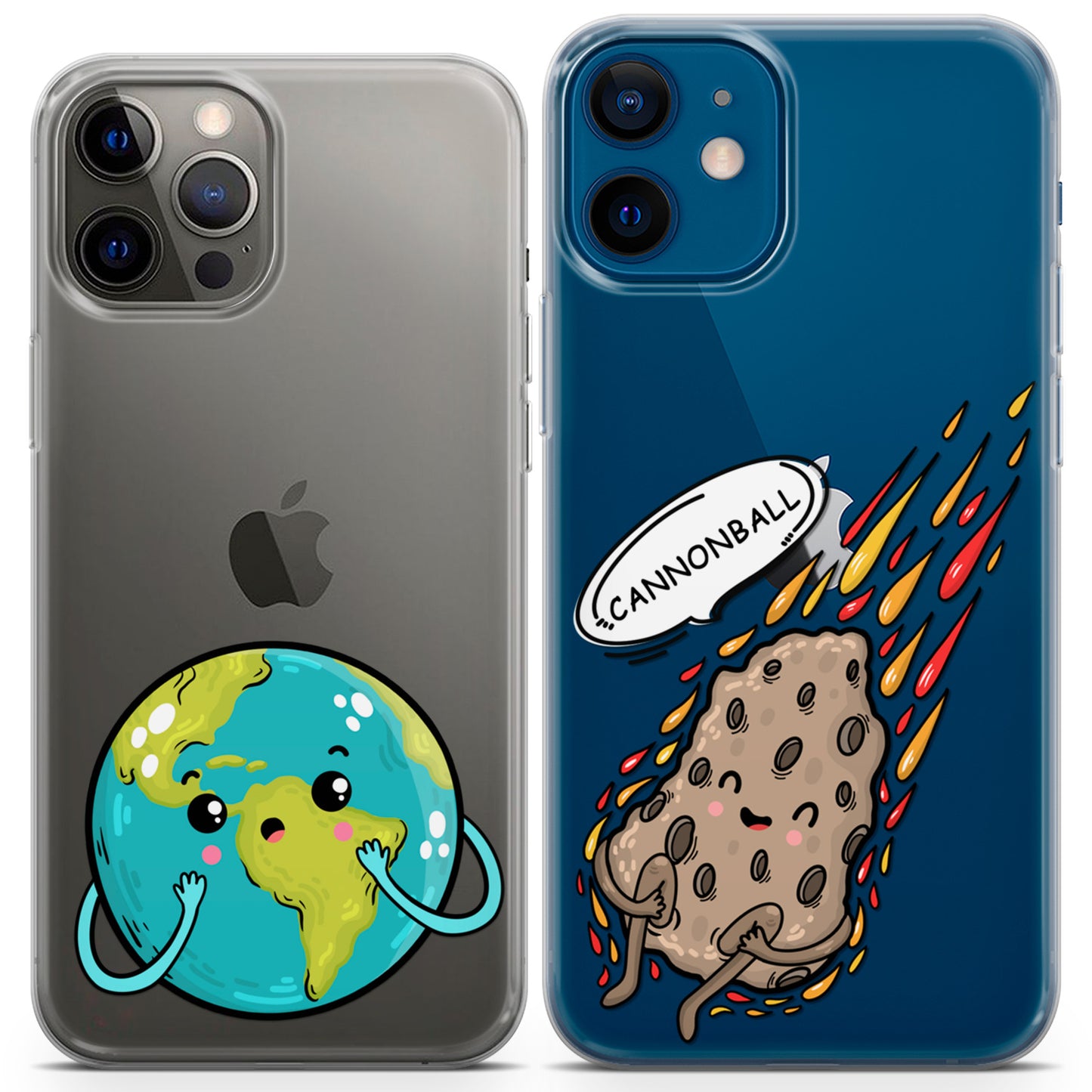 Cavka iPhone Couple Cases Earth and Meteorite