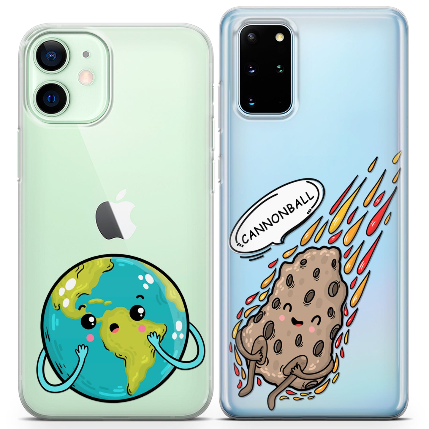 Cavka iPhone Couple Cases Earth and Meteorite