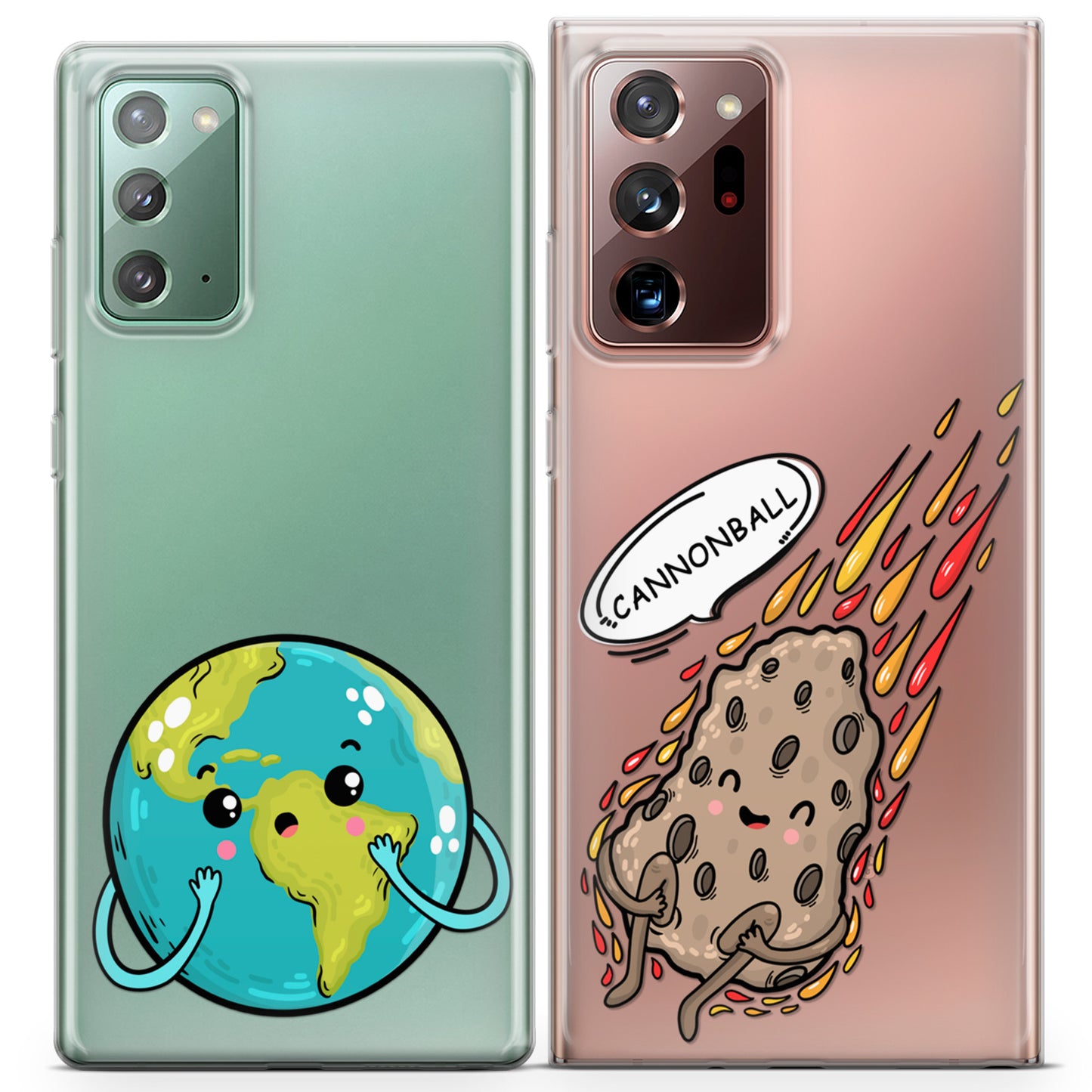 Cavka iPhone Couple Cases Earth and Meteorite