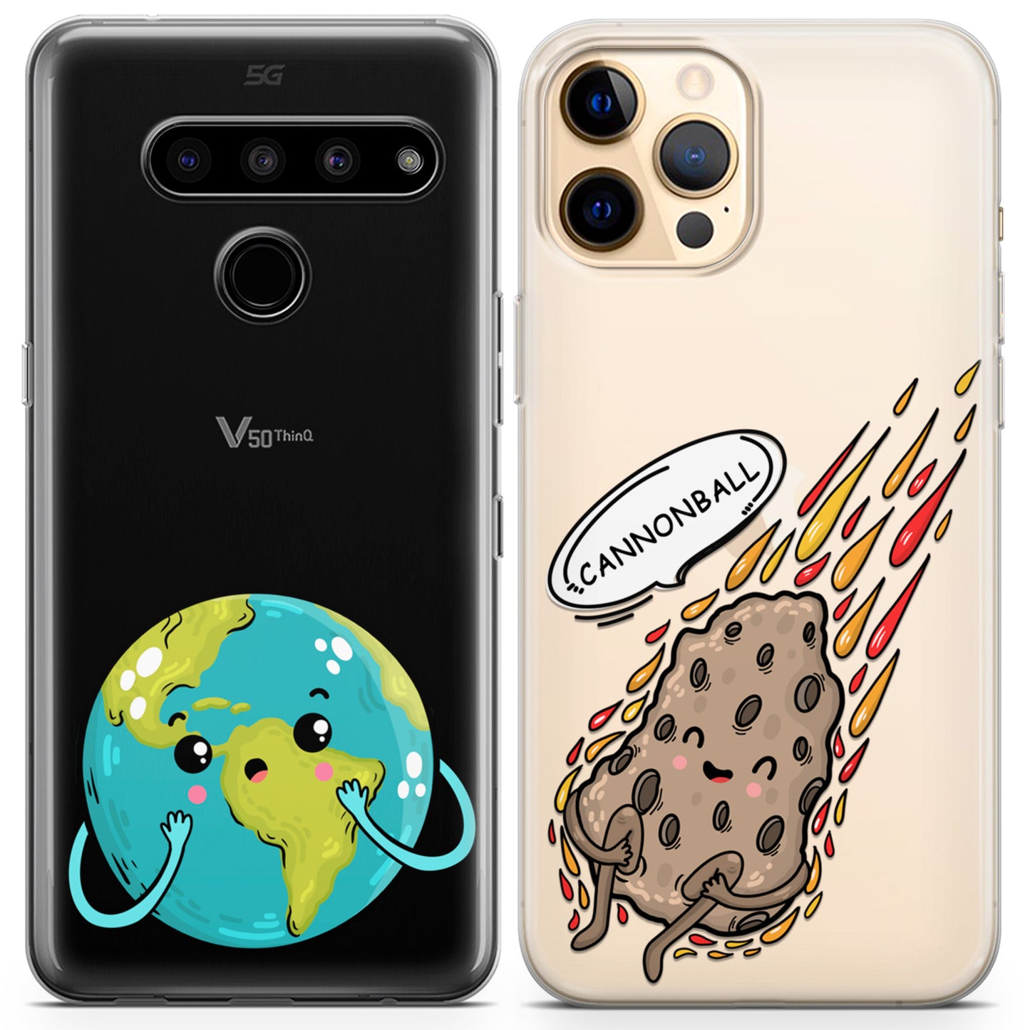 Cavka iPhone Couple Cases Earth and Meteorite