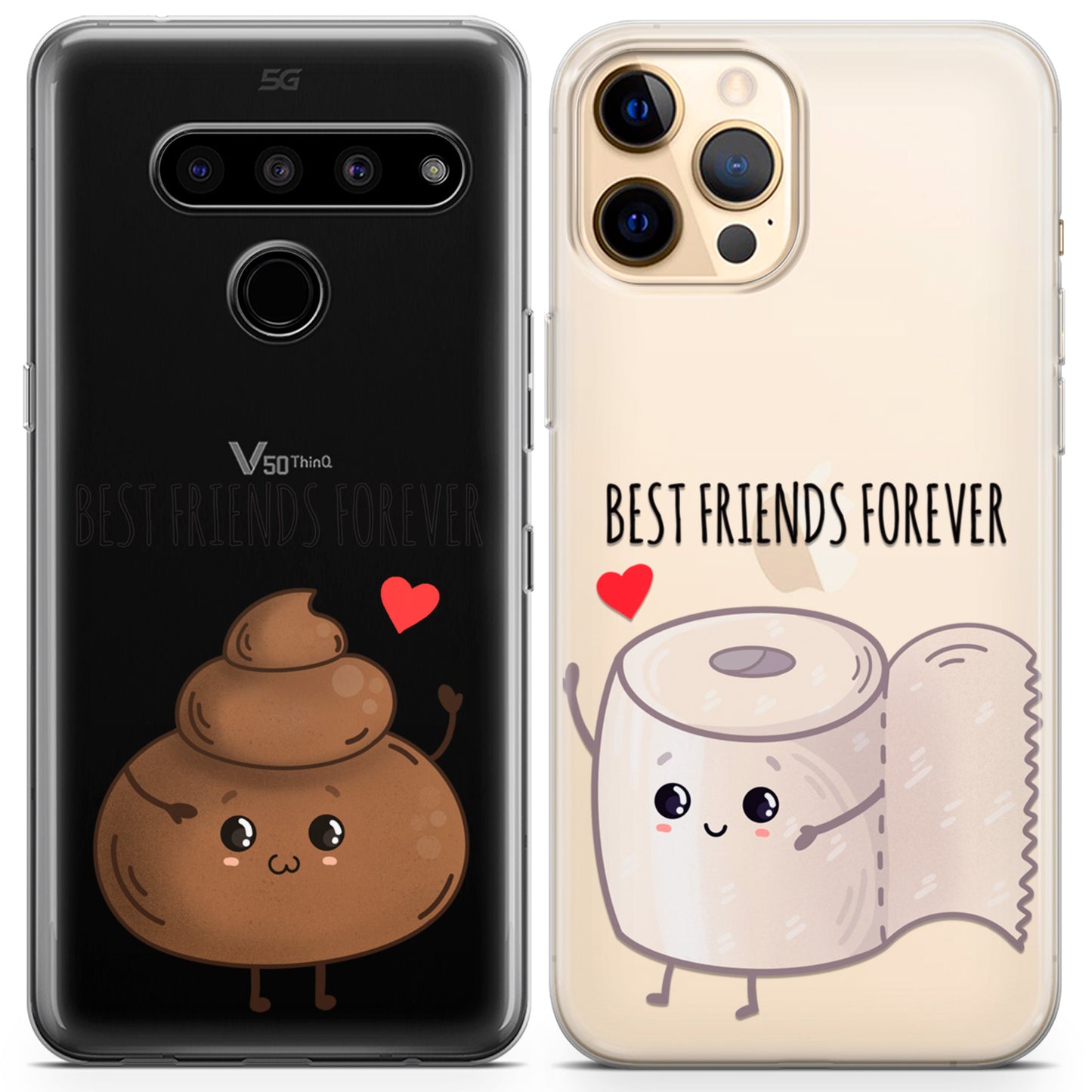 Cavka iPhone Couple Cases Poop and Toilet Paper