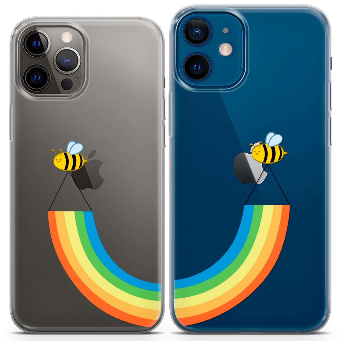 Cavka iPhone Couple Cases Rainbow Bees