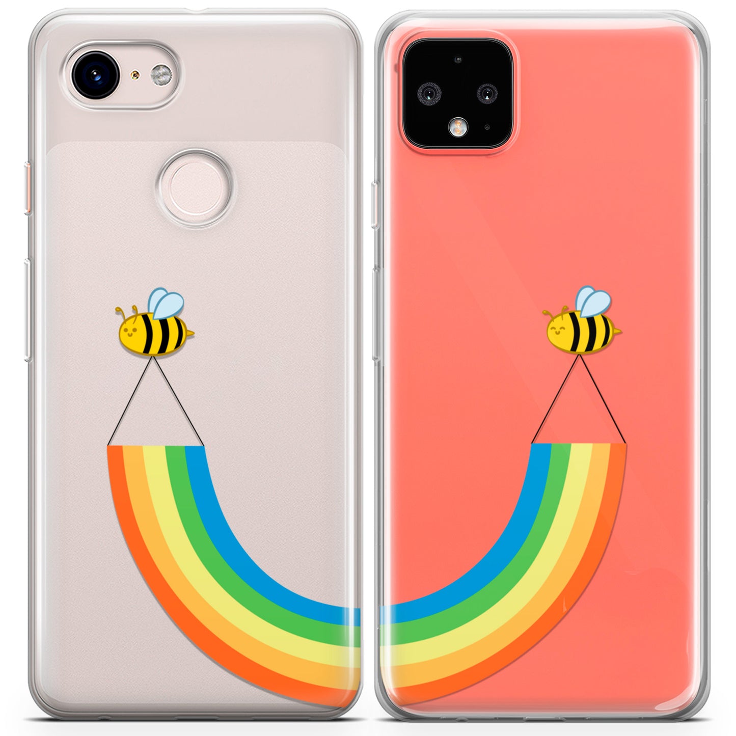 Cavka iPhone Couple Cases Rainbow Bees