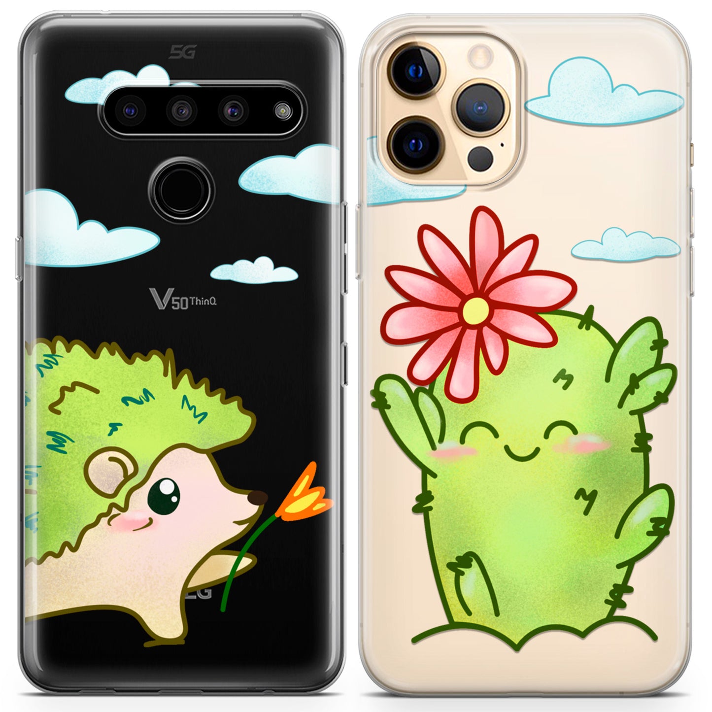 Cavka iPhone Couple Cases Cacti Hadgehog